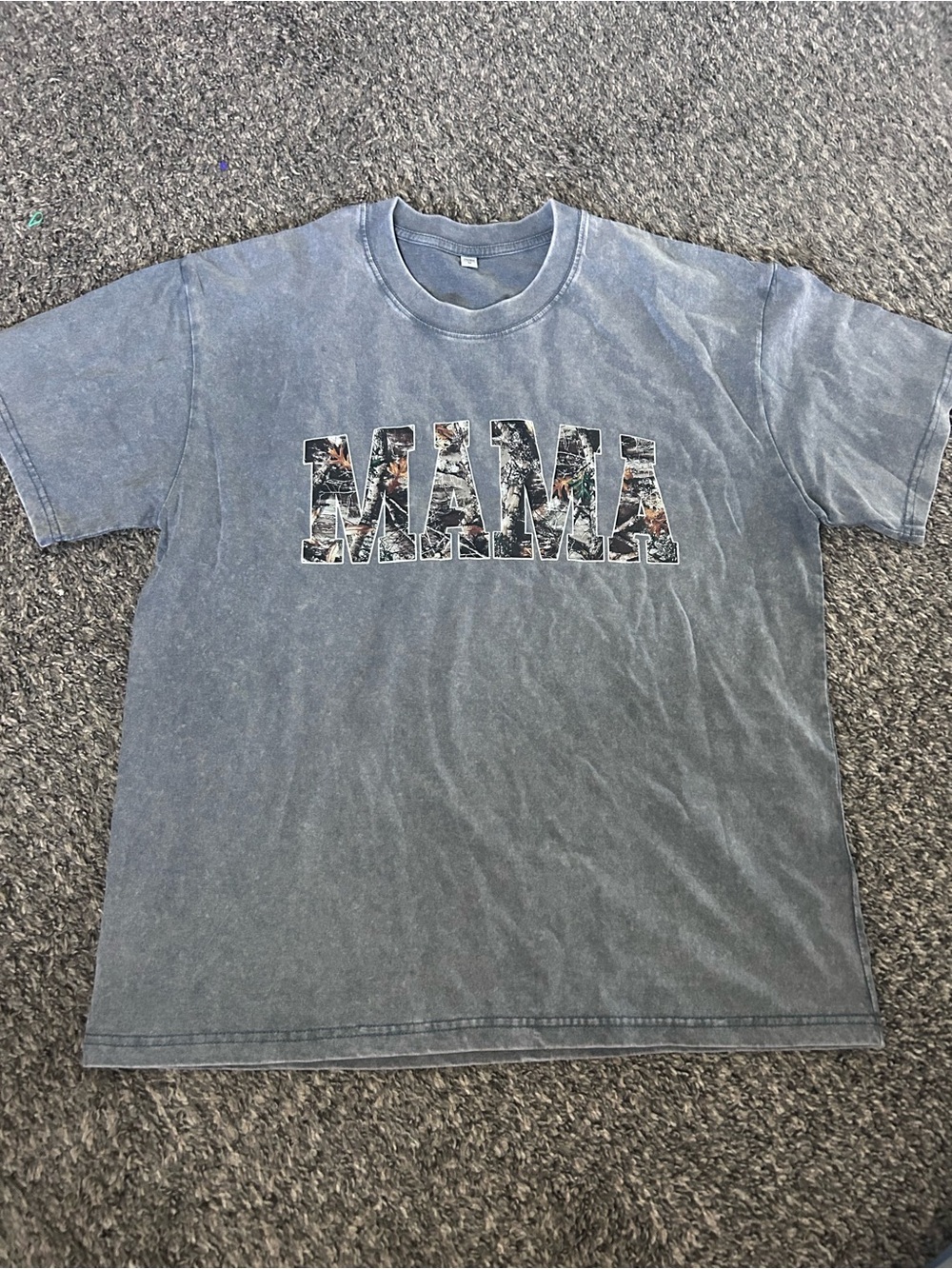 SHEIN Gray 'MAMA' Graphic Short Sleeve Tee